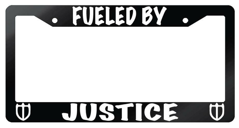 Fueled By Justice (Paladin) Glossy Black Plastic License Plate Frame FFXIV  Mod-GRAPH9856236-7164