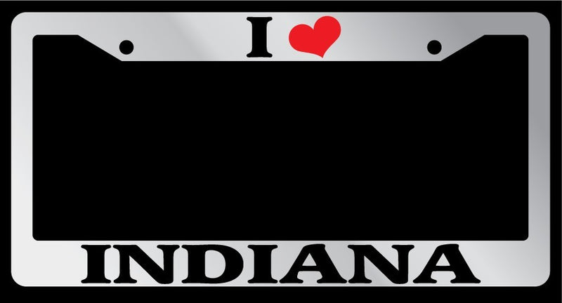 Chrome License Plate Frame "I Heart Indiana" Auto Accessory 1477  Mod-GRAPH9856236-4416