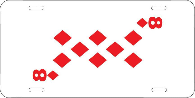 Eight Of Diamonds White Vanity License Plate Mod-GRAPH9856236-7682