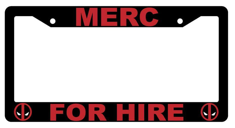 Black Merc For Hire License Plate Frame Auto Accessory For Deadpool 1675  Mod-GRAPH9856236-3971