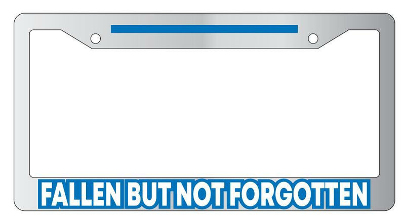 Fallen But Not Forgotten POLICE w/STRIPE Chrome License Plate Frame  Mod-GRAPH9856236-4646