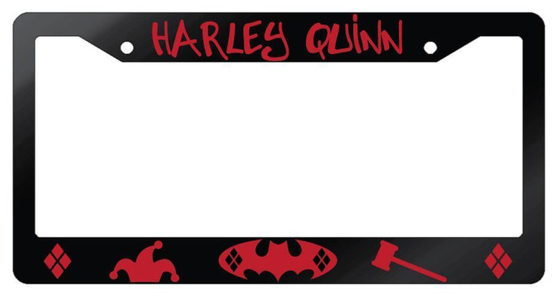 Harley Quinn (Design 1) Glossy Black Plastic License Plate Frame DC  Mod-GRAPH9856236-7392