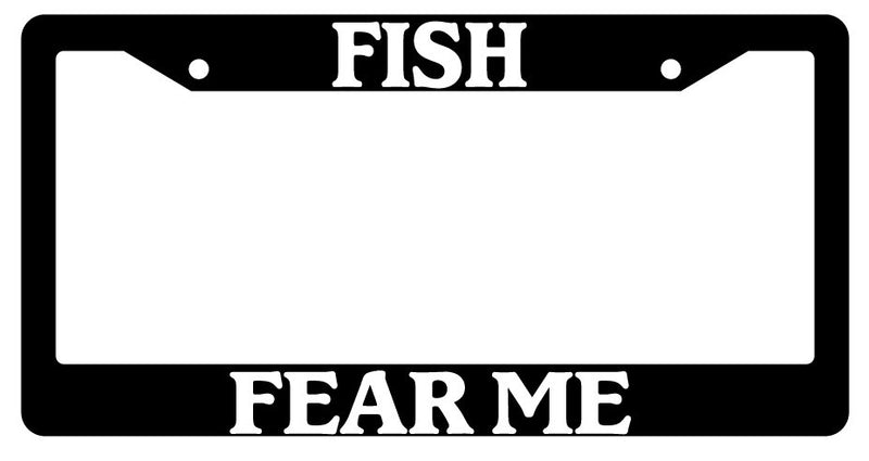 Black License Plate Frame Fish Fear Me Auto Accessory 767  Mod-GRAPH9856236-2846