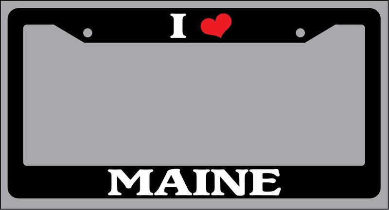 Black License Plate Frame I Heart Maine Auto Accessory 967  Mod-GRAPH9856236-1122