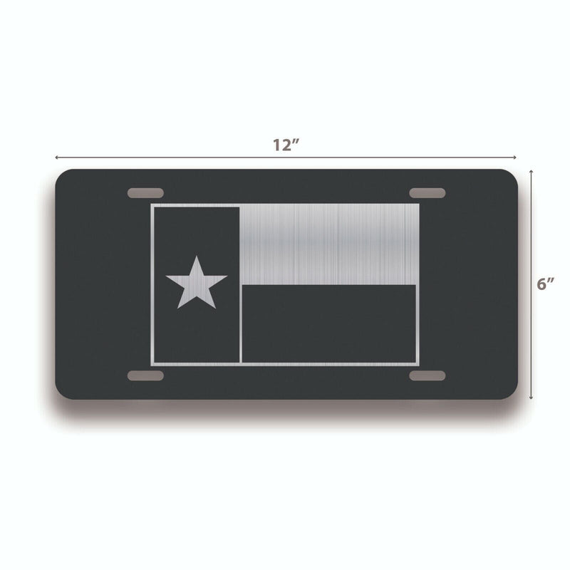 Texas Flag License Plate Tag Vanity Front Aluminum 6 Inches By 12 Inches