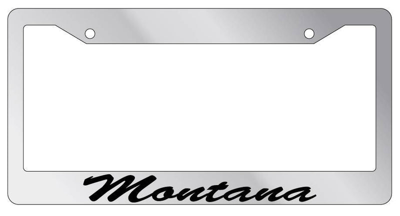 Chrome METAL License Plate Frame MONTANA CURSIVE Auto Accessory 1013  Mod-GRAPH9856236-9010