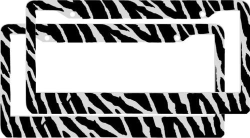 2 ZEBRA PRINT pattern License Plate Frames lot of 2