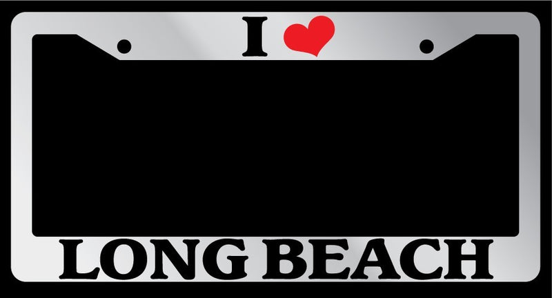 Chrome License Plate Frame "I Heart Long Beach" Auto Accessory 1532  Mod-GRAPH9856236-6177