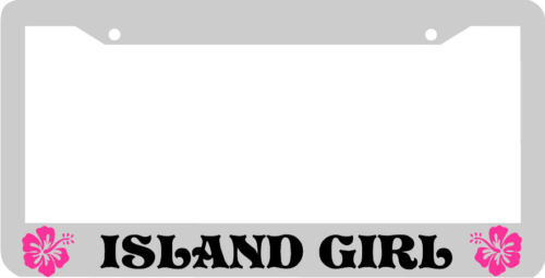 ISLAND GIRL PINK HISBISCUS FLOWER License Plate Frame