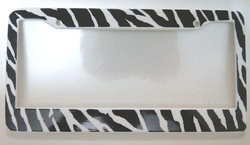 Zebra Print License Plate Frame