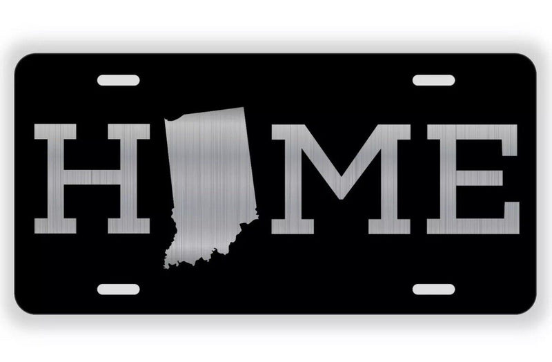 Home Indiana License Plate Tag Vanity Front Aluminum 6 Inches By 12 Inches