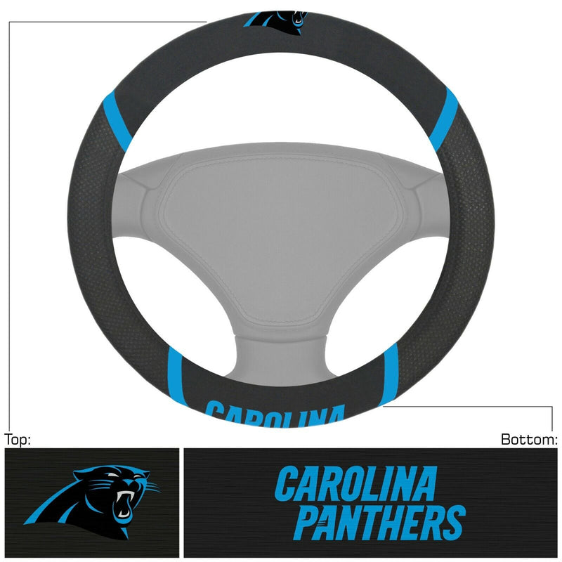 NFL Carolina Panthers Embroidered Steering Wheel Cover