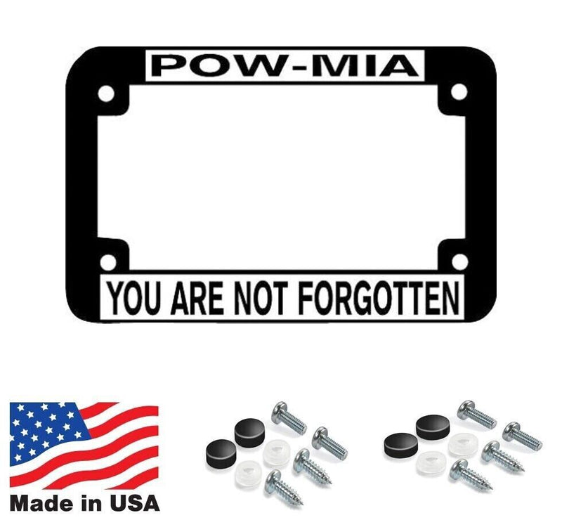 MOTORCYCLE FRAME POW MIA YOU ARE NOT FORGOTTEN VETERAN License Plate Frame