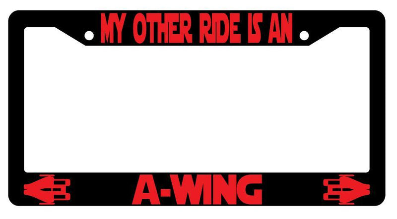 My Other Ride Is An A-Wing Black Plastic License Plate Frame SW  Mod-GRAPH9856236-3416