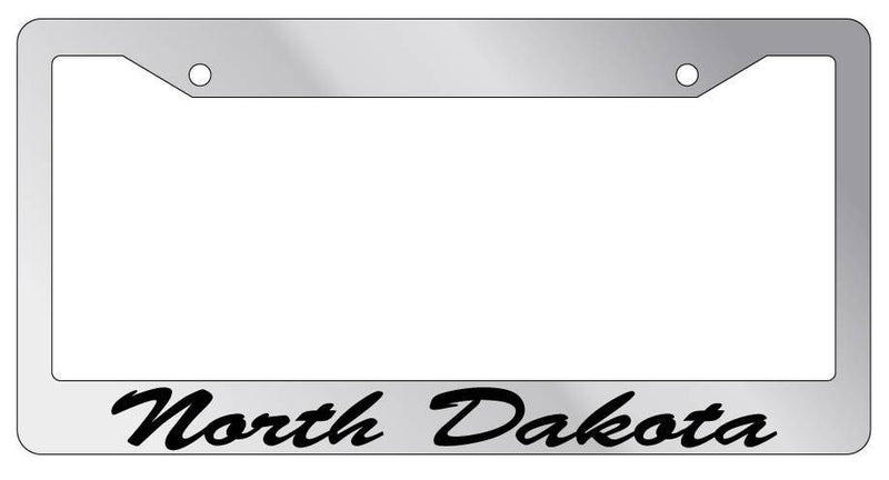 Chrome License Plate Frame CURSIVE North Dakota Auto Accessory Novelty 2426  Mod-GRAPH9856236-5459