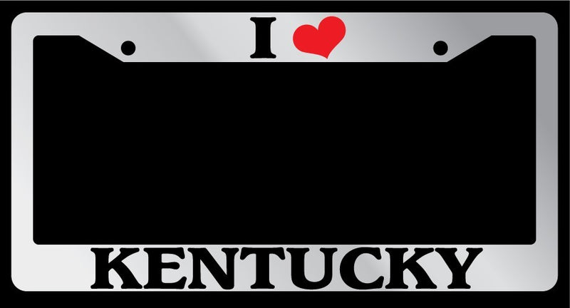 Chrome License Plate Frame "I Heart Kentucky" Auto Accessory 1503  Mod-GRAPH9856236-4419