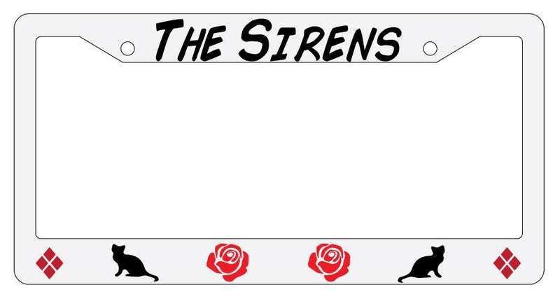 The Sirens White Plastic License Plate Frame Auto  Mod-GRAPH9856236-277