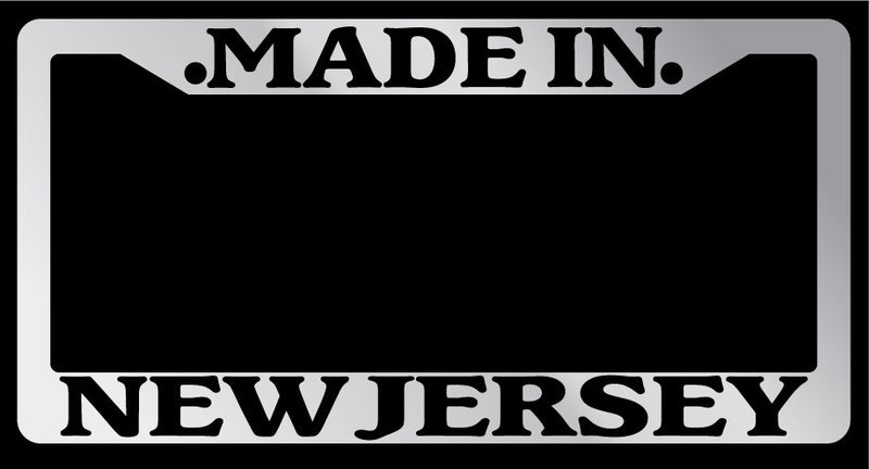 Chrome License Plate Frame "Made in New Jersey" Auto Accessory Novelty 2403  Mod-GRAPH9856236-1632