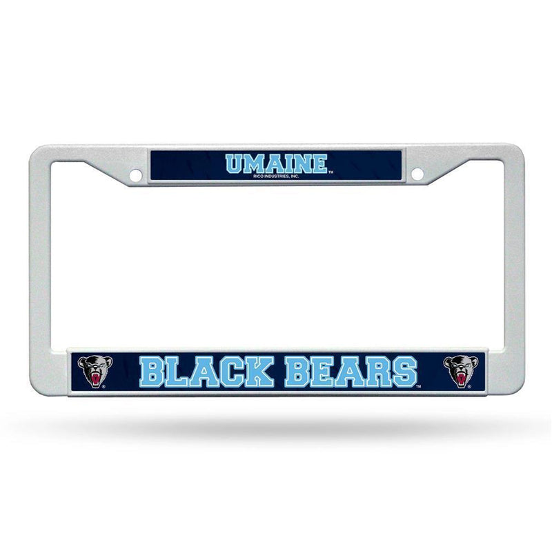 NCAA Maine Bears White Plastic License Plate Frame