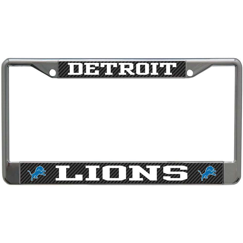 NFL Detroit Lions Metal License Plate Frame - Carbon Fiber