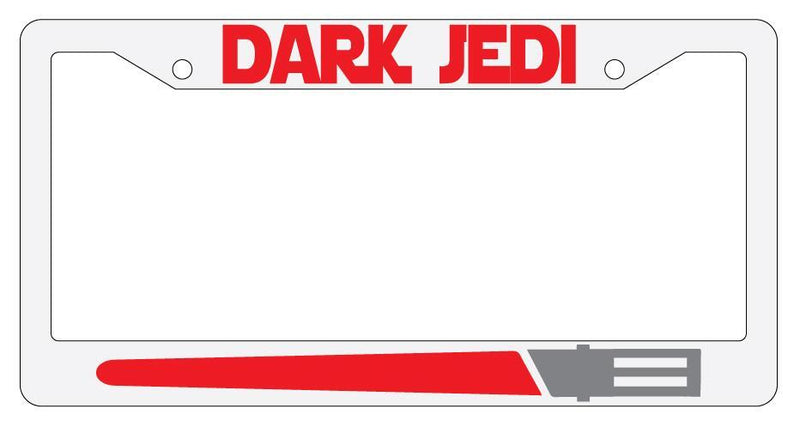 Dark Jedi RED White Plastic License Plate Frame Star Wars  Mod-GRAPH9856236-2149