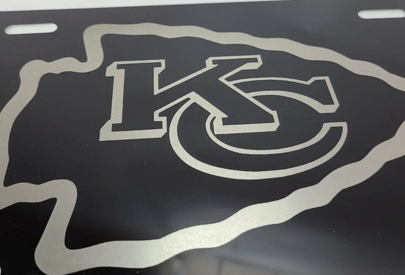 KC Chiefs Kanas City aluminum license plate laser etched car front tag Man Cave