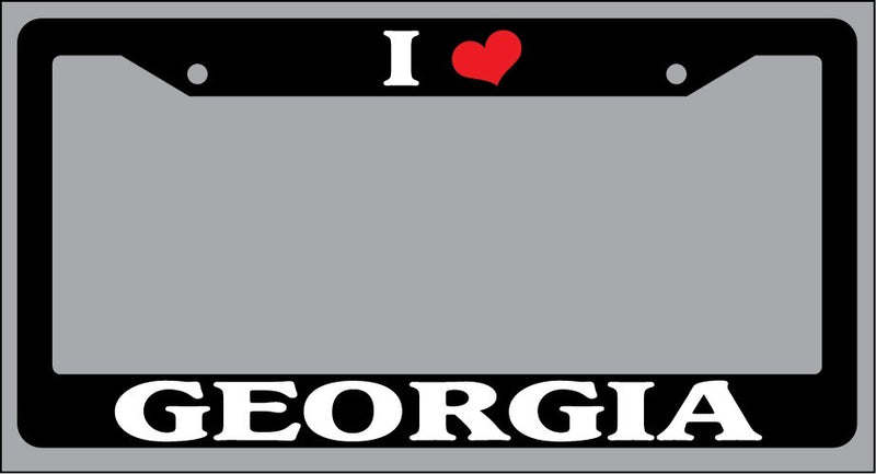 Black License Plate Frame I Heart Georgia Auto Accessory 1309  Mod-GRAPH9856236-1388