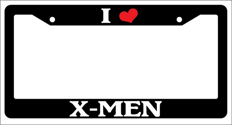 Black License Plate Frame "I Heart X-Men" Auto Accessory Novelty 14  Mod-GRAPH9856236-2900