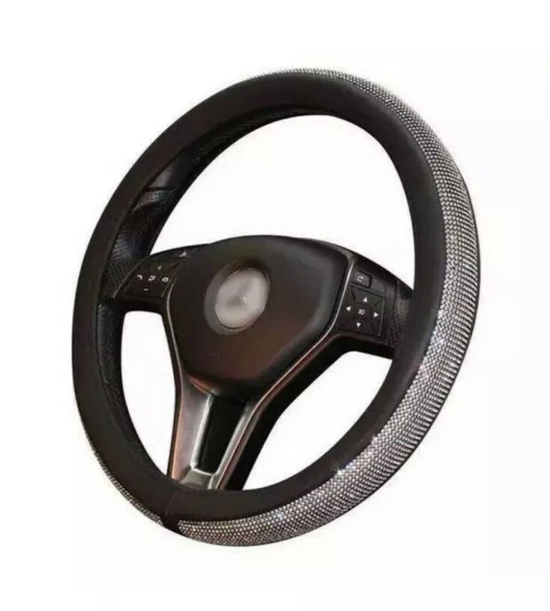 BLING SET 2 Crystal License Plate Frame Steering Wheel Caps Made with Swarovski