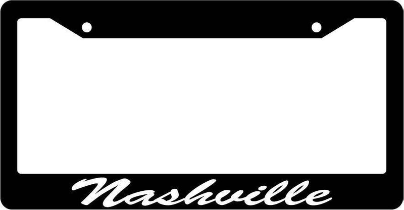Black License Plate Frame CURSIVE Nashville Auto Accessory Novelty 2394  Mod-GRAPH9856236-2403