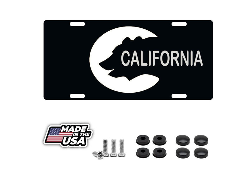 California Flag License Plate Black Version