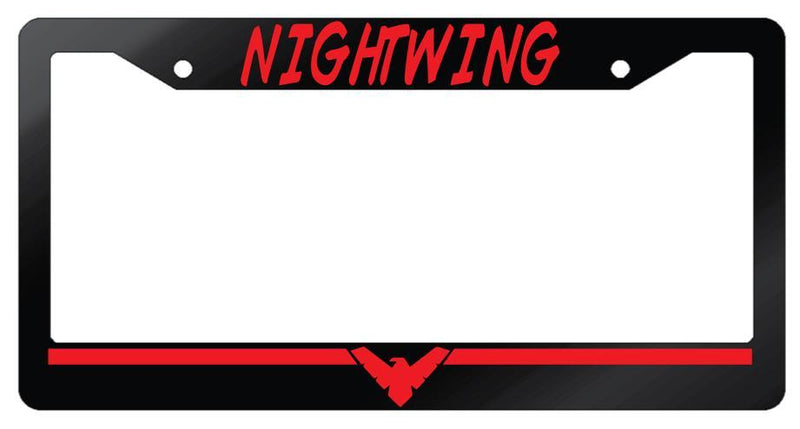 Nightwing RED Glossy Black Plastic License Plate Frame DC  Mod-GRAPH9856236-6989