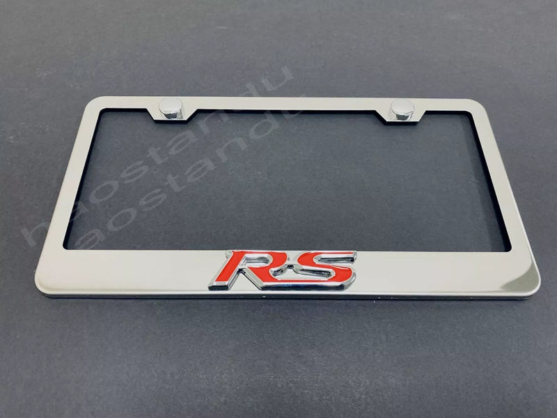 1x Red "RS" For Camaro 3D Emblem STAINLESS STEEL License Plate Frame RUST FREE