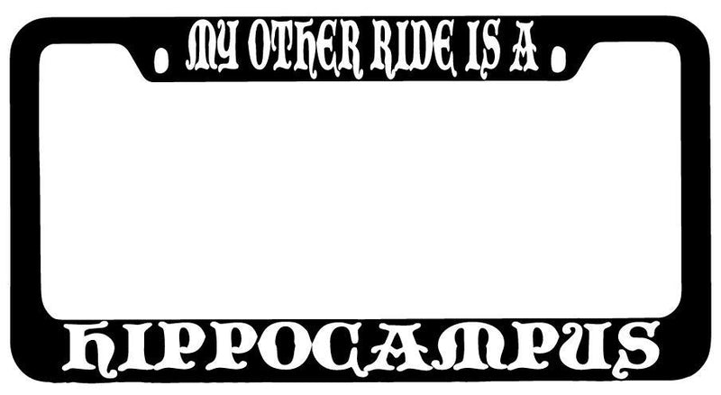 My Other Ride Is A Hippocampus Black METAL License Plate Frame Fantasy  Mod-GRAPH9856236-8778