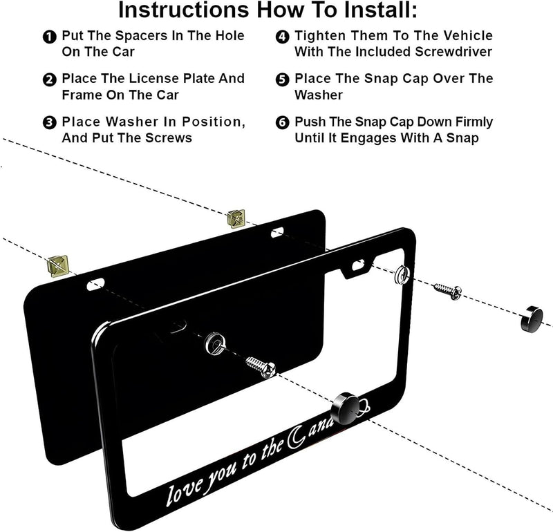 Love You to The Moon and to Saturn Metal License Plate Frame Holder