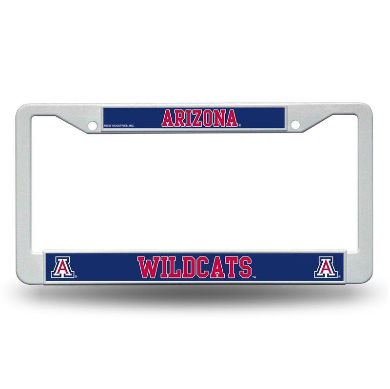 NCAA Arizona Wildcats White Plastic License Plate Frame