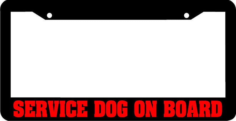 SERVICE DOG ON BOARD dog License Plate Frame