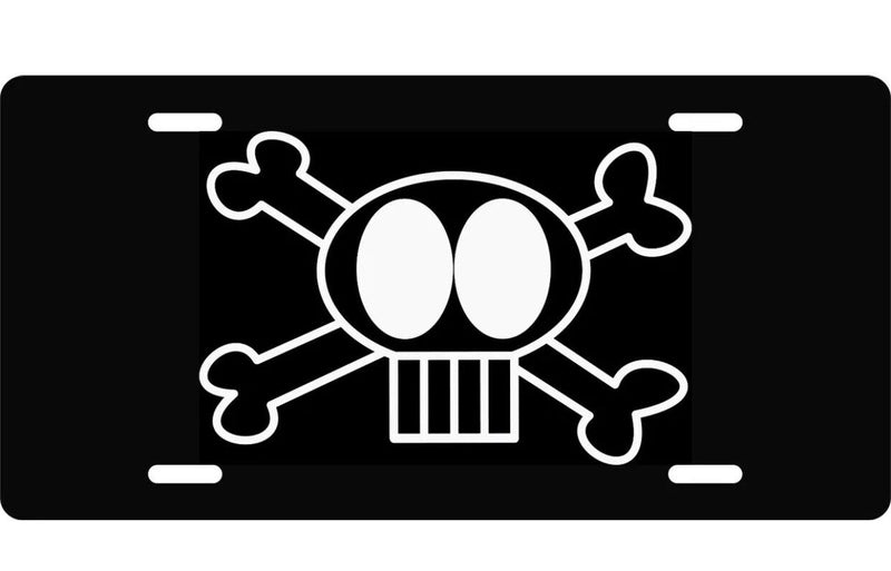 Cartoon Skull Black Auto License Plate car truck tag