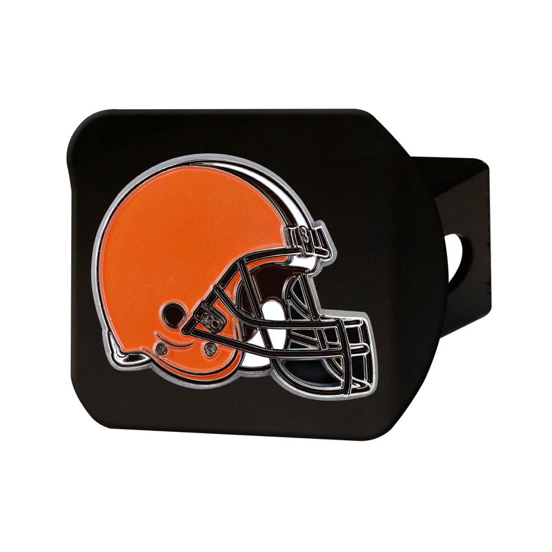 NFL Cleveland Browns 3D Color on Black Metal Hitch Cover