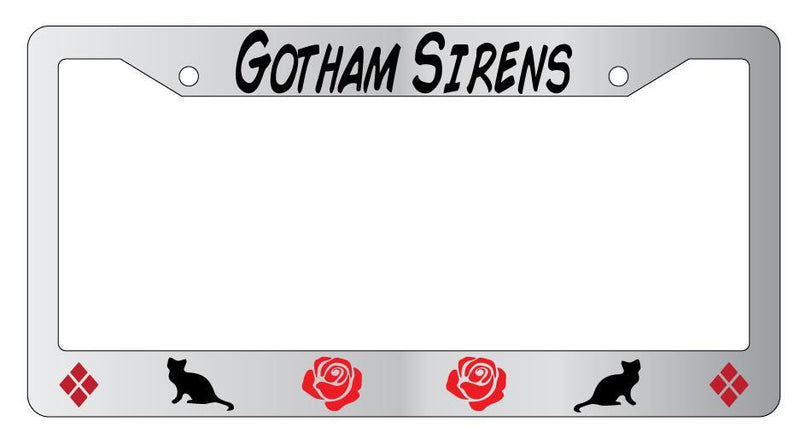Gotham Sirens Chrome License Plate Frame  Mod-GRAPH9856236-4196
