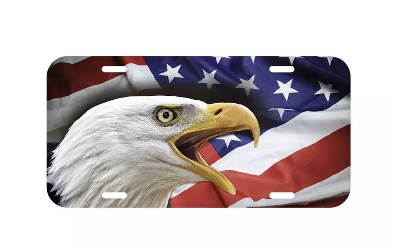EAGLE USA Flag License Plate Vehicle Auto Tag American FREE SHIPPING Patriotic