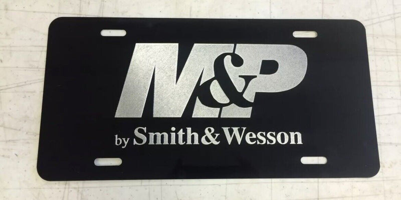 M&P by S&W Car Tag Diamond Etched on Aluminum License Plate