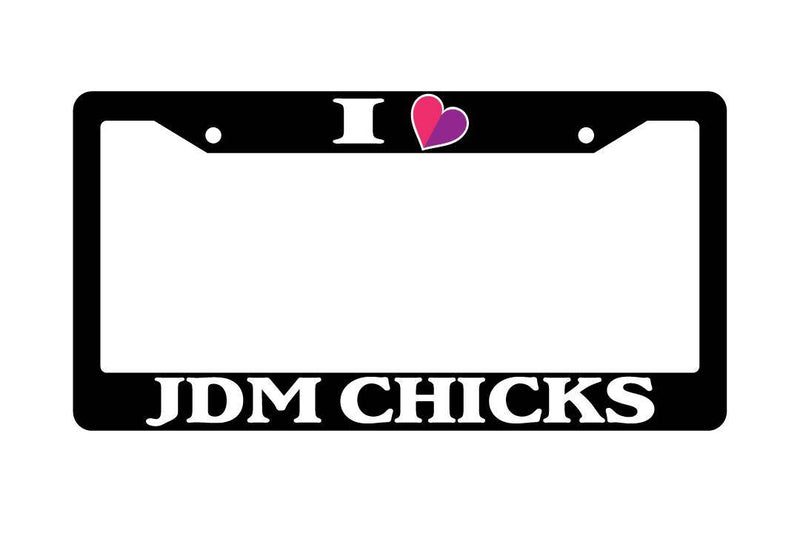 Black License Plate Frame I HEART/(LOGO) For JDM CHICKS Auto Accessory  Mod-GRAPH9856236-2432