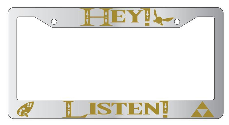 Hey! Listen! Chrome METAL License Plate Frame Legend Of Zelda  Mod-GRAPH9856236-9779