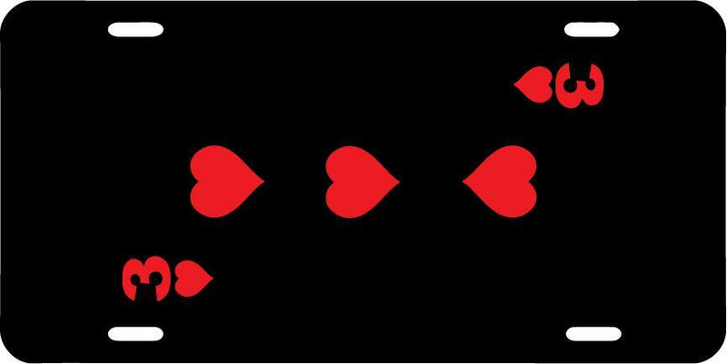 Three Of Hearts Black Vanity License Plate Mod-GRAPH9856236-7690
