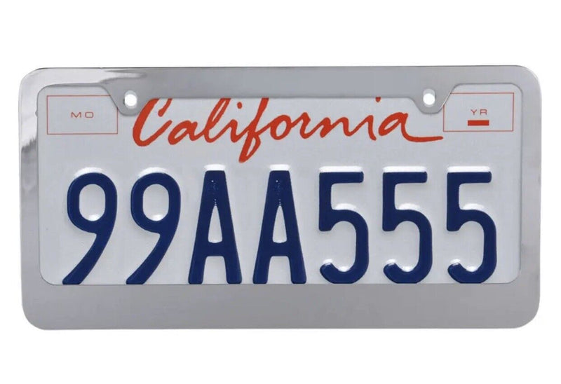 Metal License Plate Holder Frame w/ Chrome Rust-Free Heavy Duty Bling
