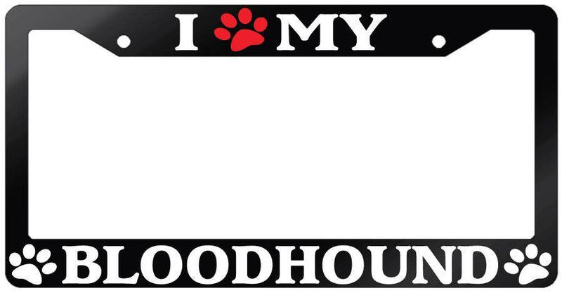 Glossy Black License Plate Frame I (PAW) MY BLOODHOUND Auto Accessory 291  Mod-GRAPH9856236-7074