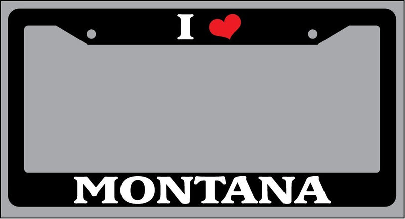 Black License Plate Frame I Heart Montana Auto Accessory 1012  Mod-GRAPH9856236-1134