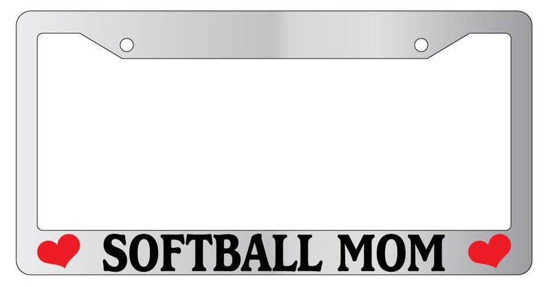 Chrome METAL License Plate Frame SOFTBALL MOM Auto Accessory  Mod-GRAPH9856236-8008