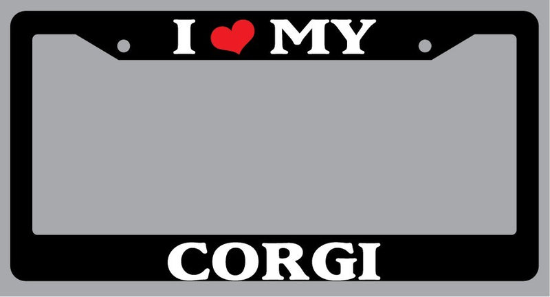 Black License Plate Frame I Heart My Corgi Auto Accessory Novelty 359  Mod-GRAPH9856236-1528